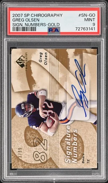 2007 Upper Deck SP Greg Olsen Chirography Signature Numbers Gold #SN-GO card image