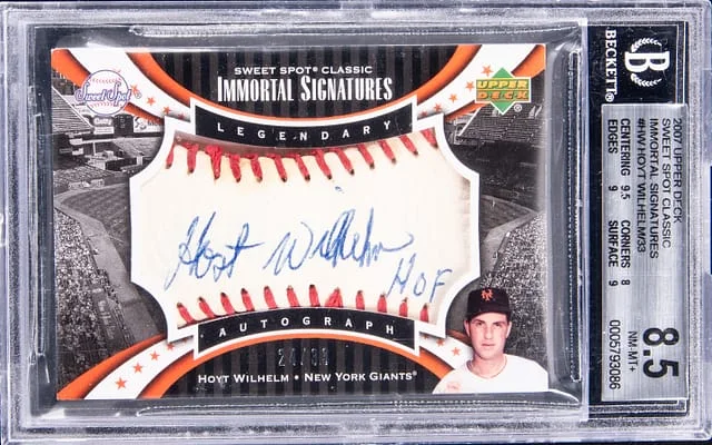 2007 Upper Deck Sweet Spot Classic Hoyt Wilhelm Immortal Signatures #HW card image