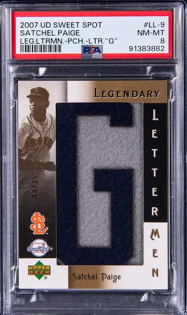 2007 Upper Deck Sweet Spot Satchel Paige Legendary Lettermen Patch #LL-9 card image