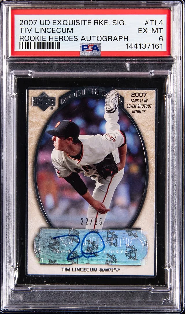 2007 Upper Deck Tim Lincecum Exquisite Signature Heroes Autograph #RH-TL4 card image