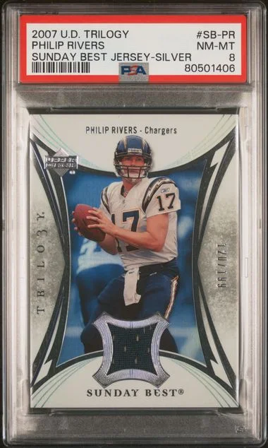 2007 Upper Deck Trilogy Philip Rivers Game-Used Sunday Best Jersey Silver #SB-PR card image