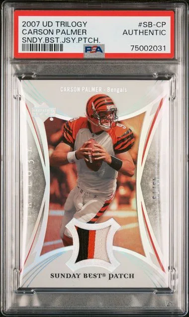 2007 Upper Deck Trilogy Sunday Best Jersey Patch Sb-Cp Carson Palmer #no-number card image