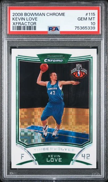 2008-09 Bowman Chrome Kevin Love XFractor #115 card image