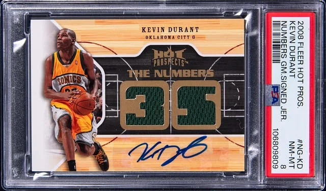 2008-09 Fleer Hot Prospects Kevin Durant Numbers Game Signed Jersey #NG-KD card image