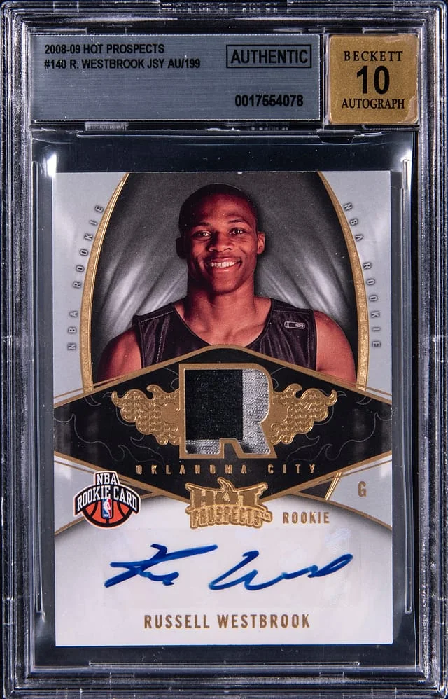 2008-09 Fleer Hot Prospects Russell Westbrook Jersey Autograph #140 card image