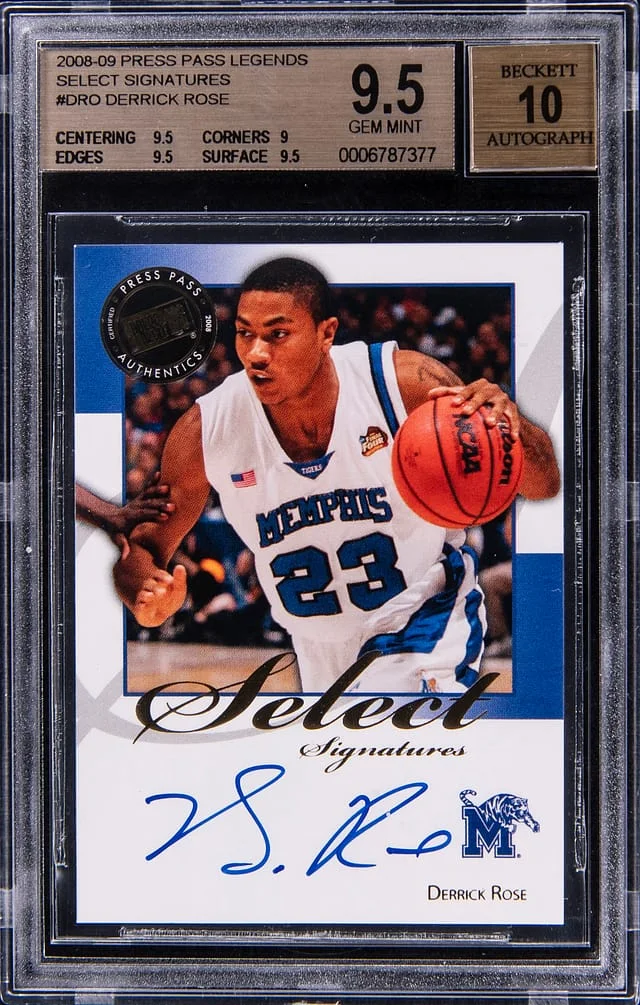 2008-09 Press Pass Legends Select Signatures Derrick Rose #SS-DR card image