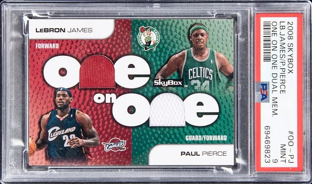 2008-09 SkyBox Lebron James, Paul Pierce Dual One on One Dual Memorabilia #OO-PJ card image