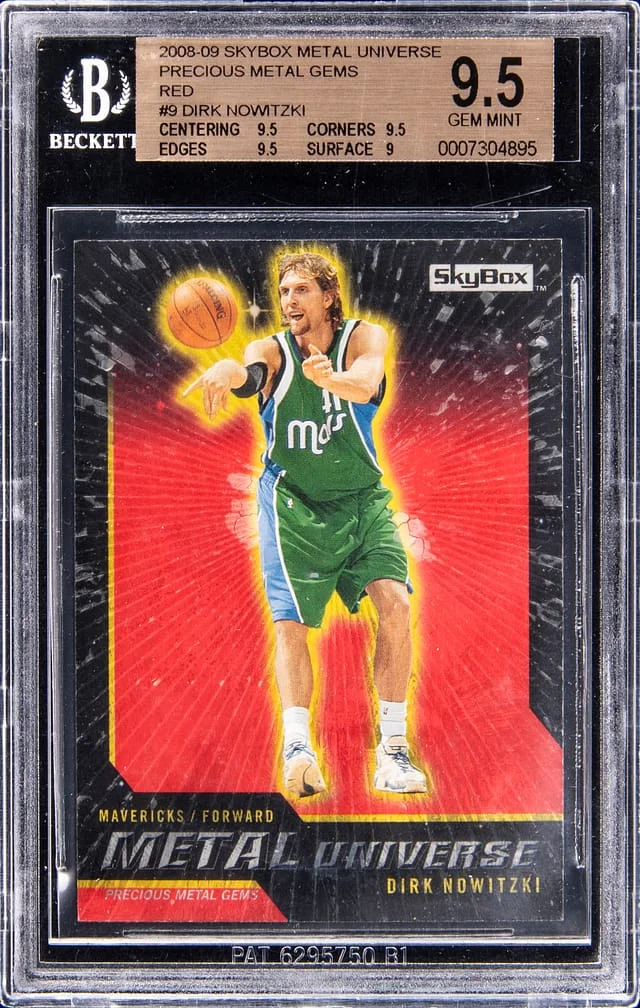 2008-09 SkyBox Metal Universe Dirk Nowitzki Precious Metal Gems (PMG) Red #9 card image