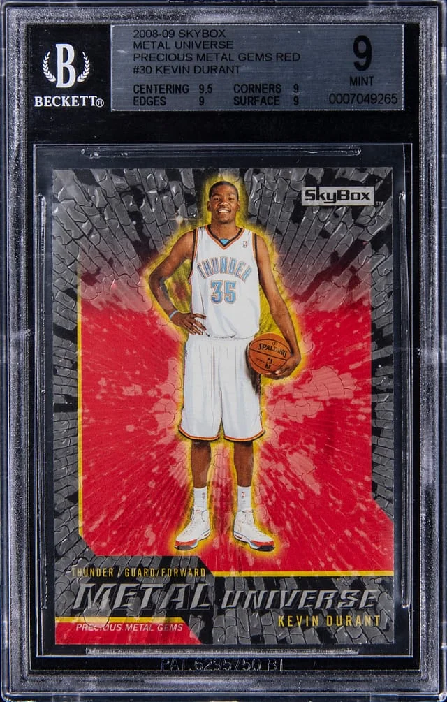 2008-09 SkyBox Metal Universe Kevin Durant Precious Metal Gems (PMG) Red #30 card image
