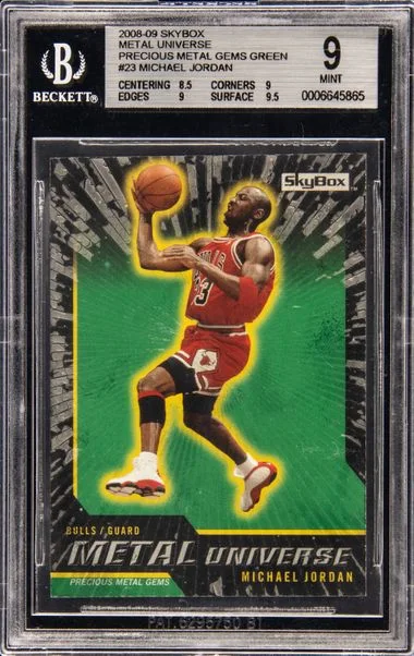 2008-09 SkyBox Metal Universe Michael Jordan Precious Metal Gems (PMG) Green #23 card image