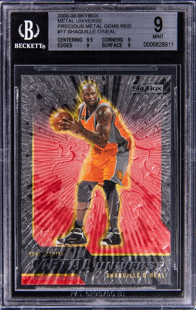 2008-09 SkyBox Metal Universe Shaquille O'Neal Precious Metal Gems (PMG) Red #17 card image