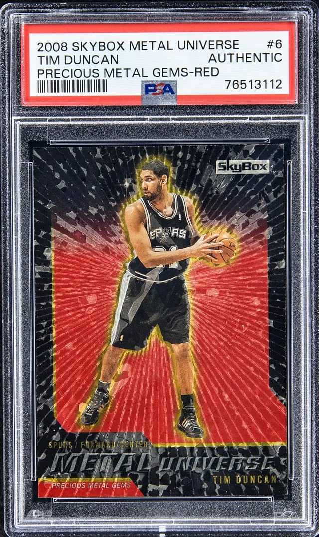 2008-09 SkyBox Metal Universe Tim Duncan Precious Metal Gems (PMG) Red #6 card image