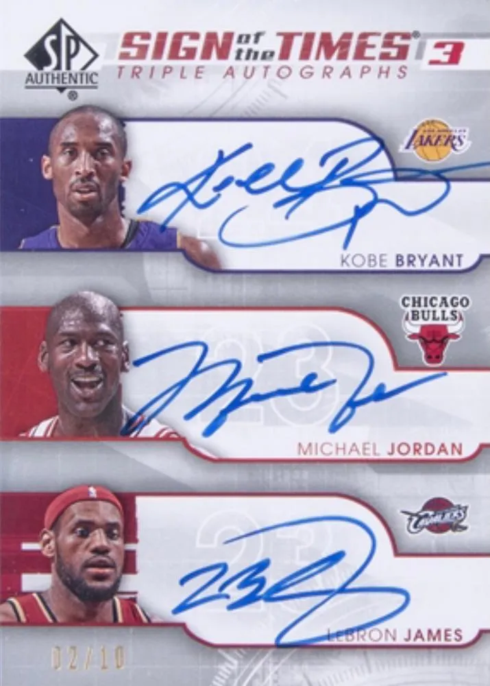 2008-09 SP Authentic Lebron James Sign of the Times Triple #ST-JBJ card image