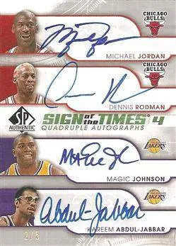 2008-09 SP Authentic Michael Jordan Sign of the Times Quad #SQ-CBLL card image