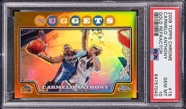 2008-09 Topps Chrome Carmelo Anthony Gold Refractor #15 card image