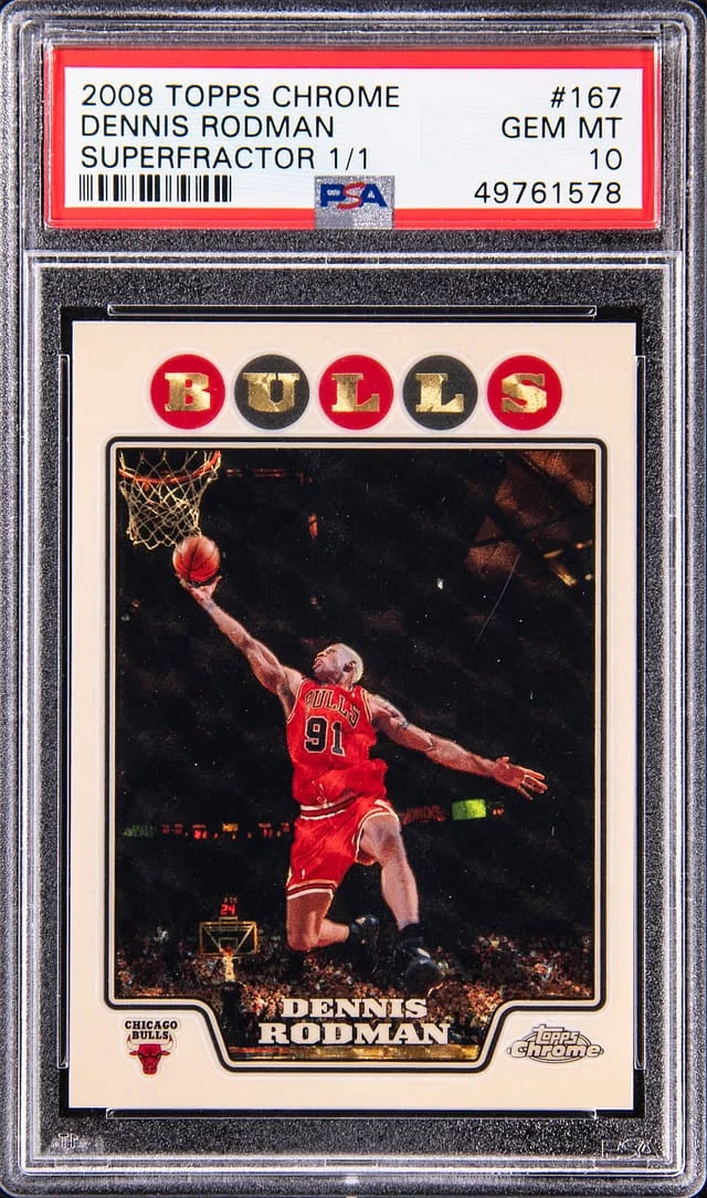 2008-09 Topps Chrome Dennis Rodman SuperFractor #167 card image