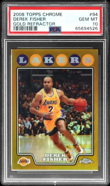 2008-09 Topps Chrome Derek Fisher Gold Refractor #94 card image