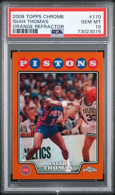 2008-09 Topps Chrome Isiah Thomas Orange Refractor #170 card image