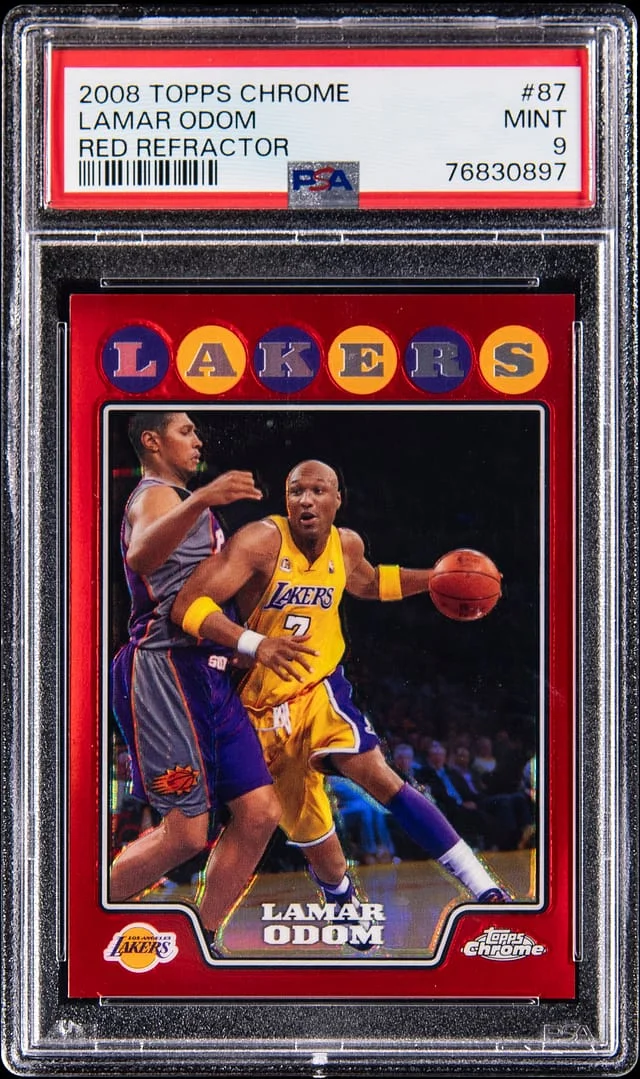2008-09 Topps Chrome Lamar Odom Red Refractor #87 card image