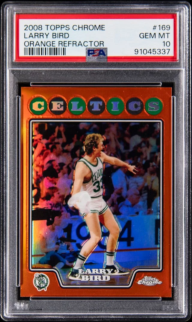 2008-09 Topps Chrome Larry Bird Orange Refractor #169 card image