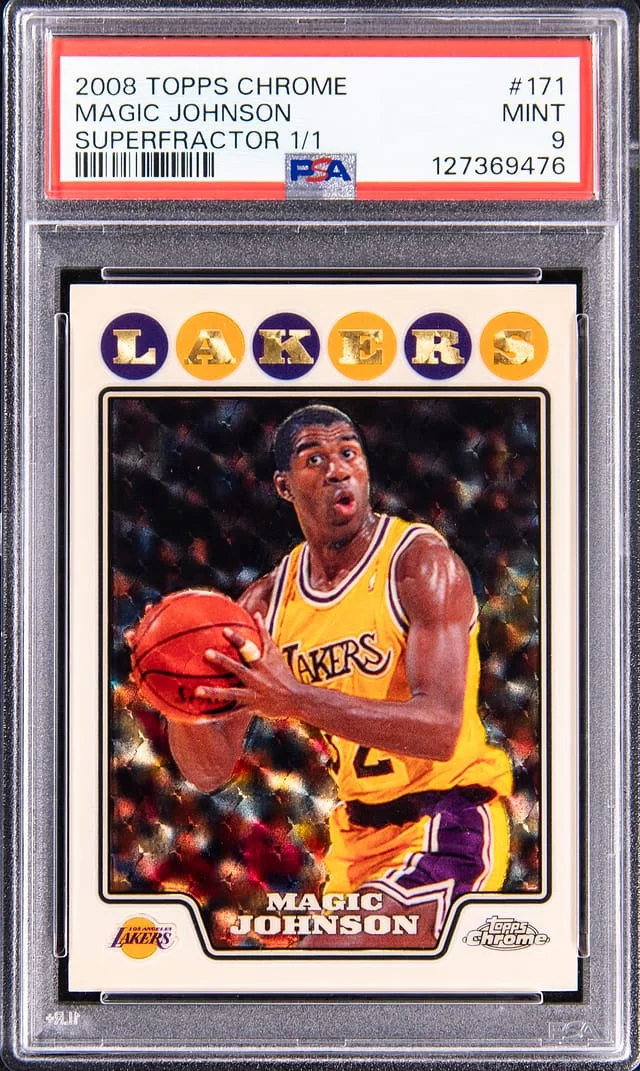 2008-09 Topps Chrome Magic Johnson SuperFractor #171 card image