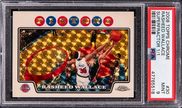 2008-09 Topps Chrome Rasheed Wallace SuperFractor #30 card image