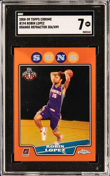 2008-09 Topps Chrome Robin Lopez Orange Refractor #194 card image