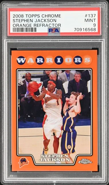 2008-09 Topps Chrome Stephen Jackson Orange Refractor #137 card image