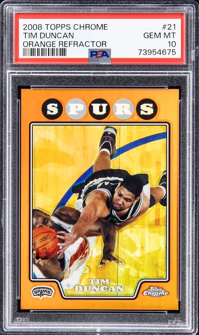 2008-09 Topps Chrome Tim Duncan Gold Refractor #21 card image