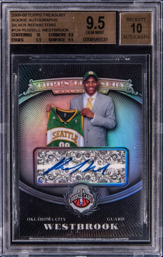 2008-09 Topps Russell Westbrook Treasury Refractor Autograph #124 card image