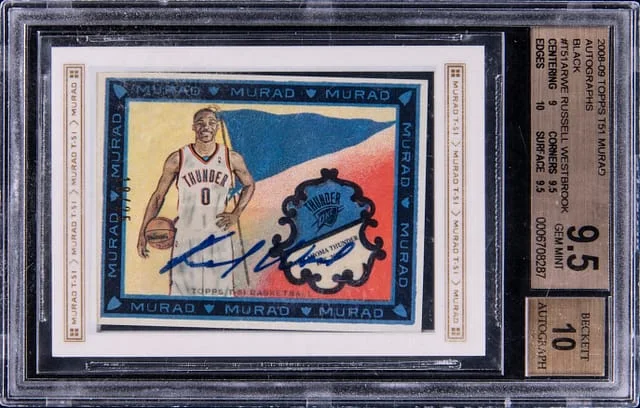 2008-09 Topps Russell Westbrook T51 Murad Autographs Black #T51ARWE card image