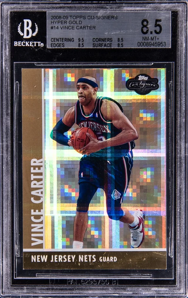 2008-09 Topps Vince carter Co-Signers Hyper Gold #14 card image