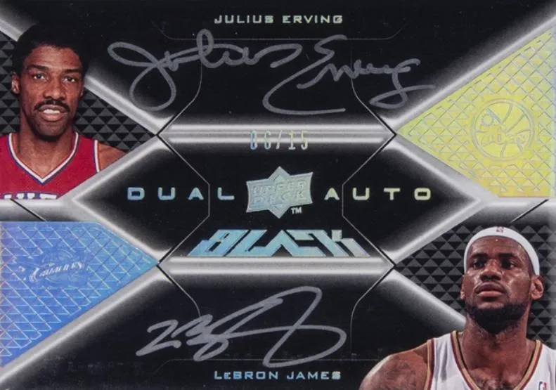 2008-09 UD Black Lebron James Dual Autographs #DA-EJ card image