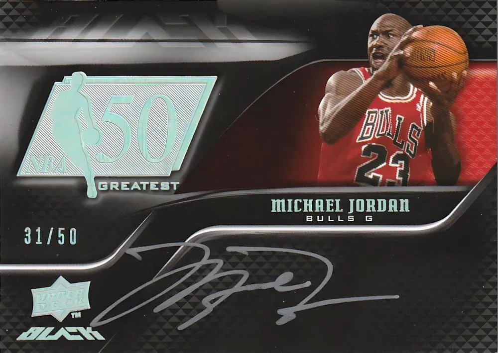 2008-09 UD Black Michael Jordan 50 Greatest Autographs #50AU-JO card image