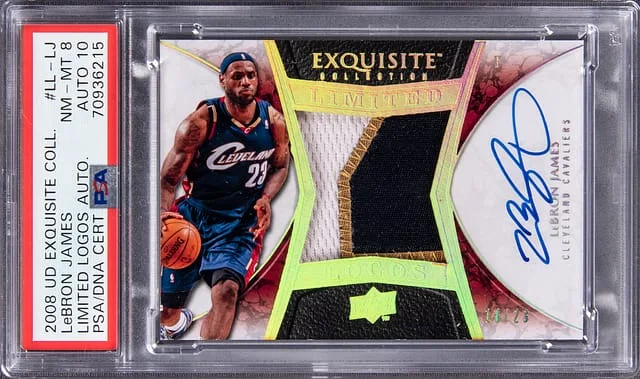 2008-09 UD Exquisite Collection Limited Logos Autographs LeBron James #LL-LJ card image