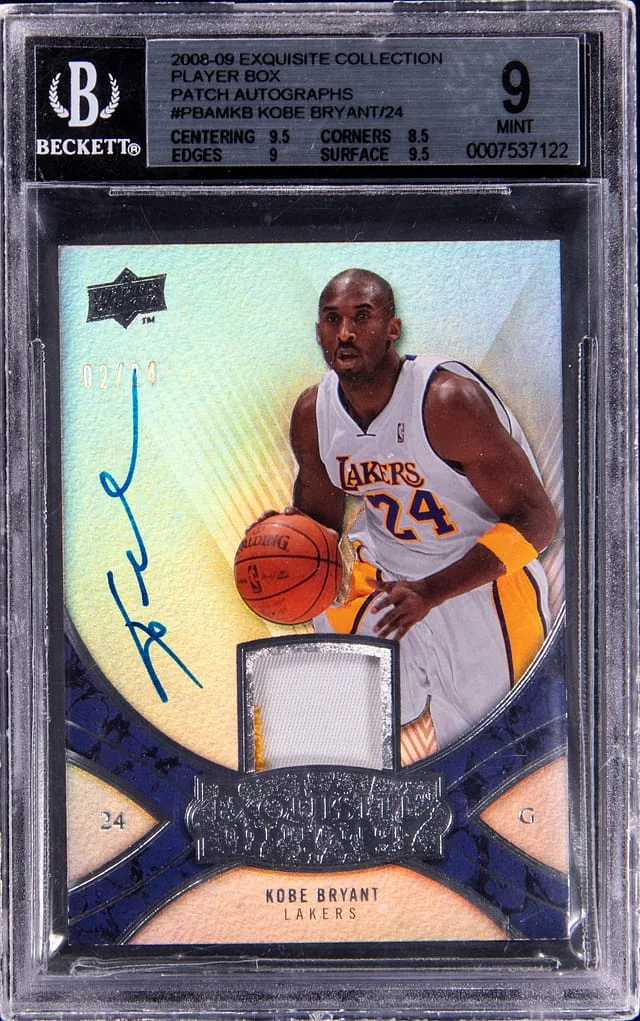2008-09 UD Exquisite Collection Player Box Patch Autographs Kobe Bryant #PBAM-KB card image