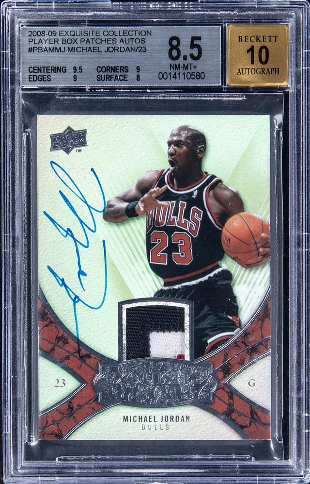 2008-09 UD Exquisite Collection Player Box Patches Autographs Michael Jordan #PBAM-MJ card image