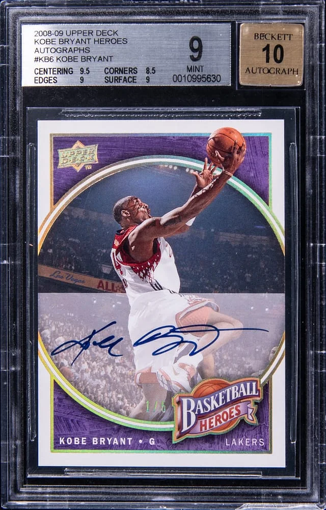 2008-09 Upper Deck Basketball Kobe Bryant Heroes Autographs #KB6 card image
