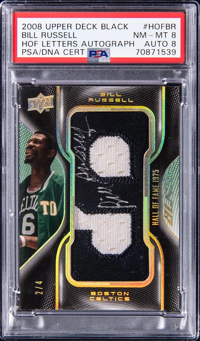 2008-09 Upper Deck Black Bill Russell HOF Letters Autograph #HOF-BR card image