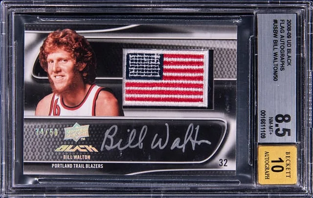 2008-09 Upper Deck Black Bill Walton Flag Autographs #USBW card image