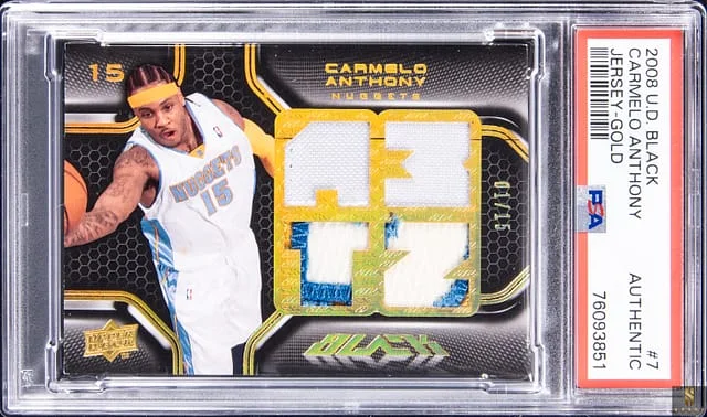 2008-09 Upper Deck Black Carmelo Anthony Jersey Gold #7 card image