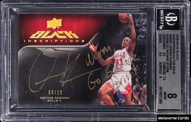 2008-09 Upper Deck Black Dennis Rodman Inscriptions Autographs Gold #AI-DR card image
