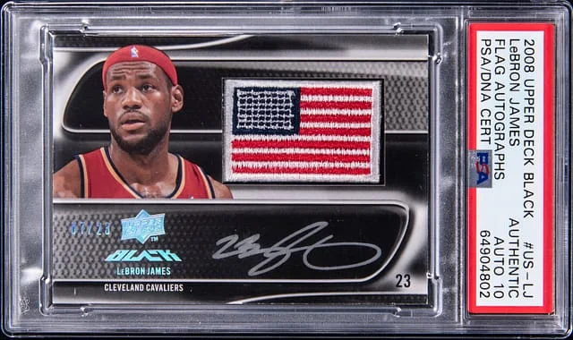 2008-09 Upper Deck Black LeBron James Flag Autographs #US-LJ card image