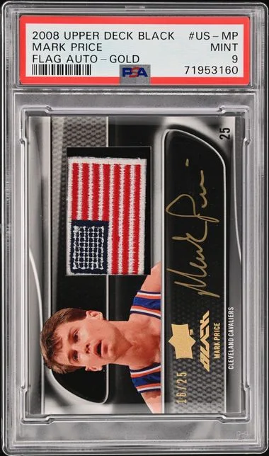 2008-09 Upper Deck Black Mark Price Flag Autographs Gold #US-MP card image