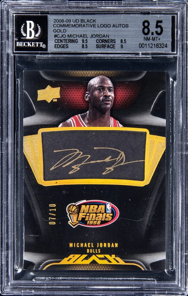 2008-09 Upper Deck Black Michael Jordan Commemorative Logo Autographs Gold #C-10 card image