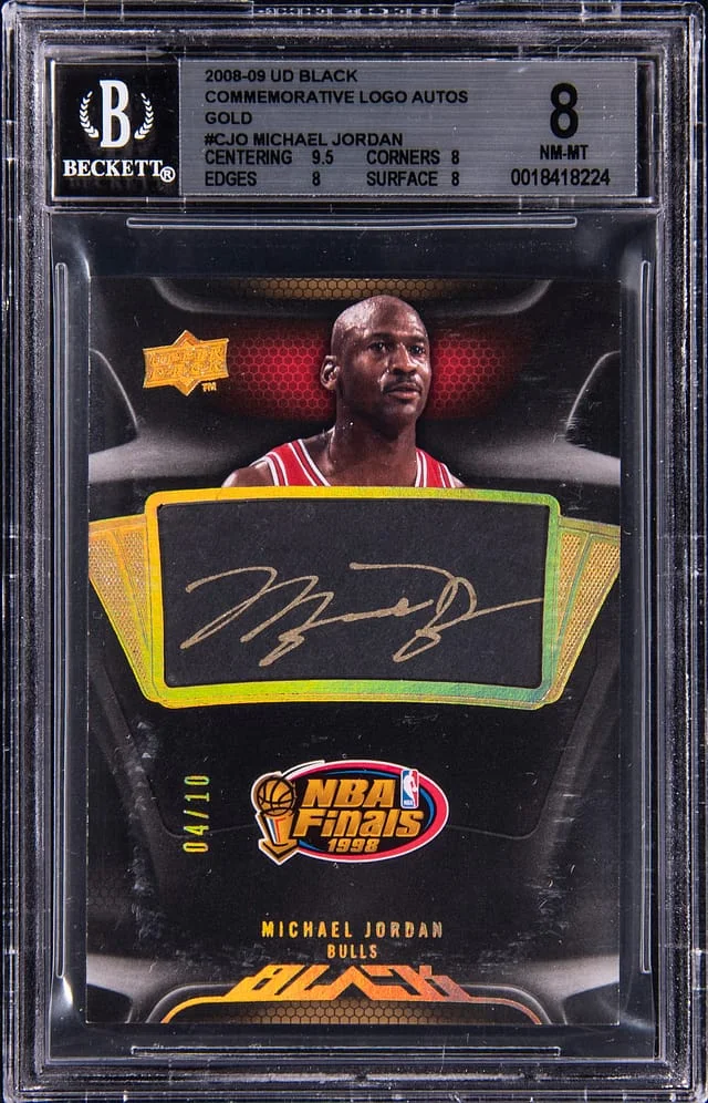 2008-09 Upper Deck Black Michael Jordan Commemorative Logo Autographs Gold #C-JO card image