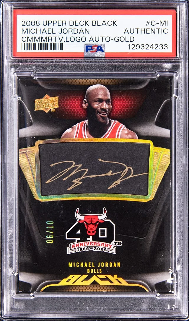 2008-09 Upper Deck Black Michael Jordan Commemorative Logo Autographs Gold #C-MI card image
