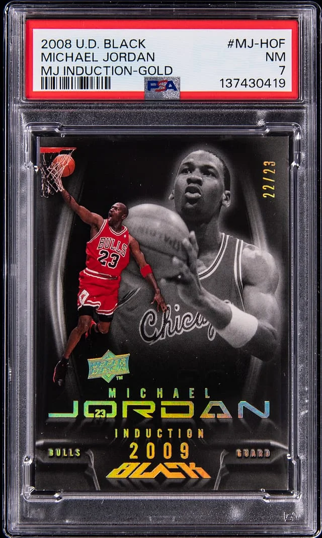 2008-09 Upper Deck Black Michael Jordan MJ Induction Gold #MJ-HOF card image
