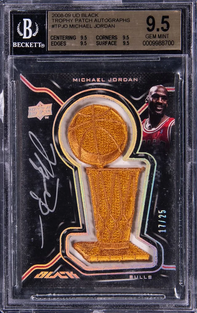 2008-09 Upper Deck Black Michael Jordan Trophy Patch Autograph #TP-JO card image