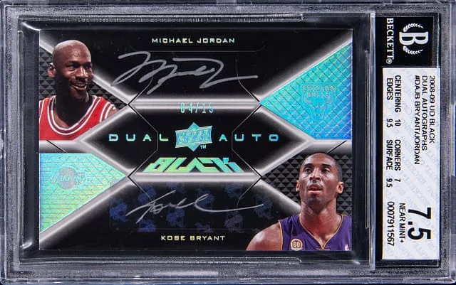 2008-09 Upper Deck Black Michael Jordan/Kobe Bryant Dual Autographs #DAJB card image